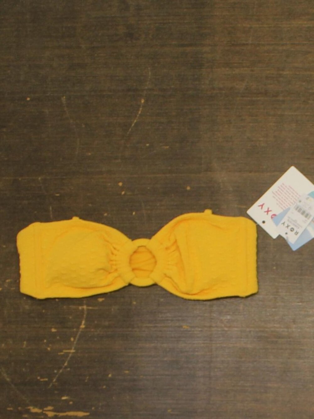 Roxy Yellow Bandeau Bikini Top 434001976 Golden S Sz S